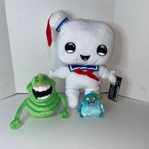 Ghostbusters Stay Puft Marshmallow Man 16 inch Plush NWT Slimer Ghost & Muncher